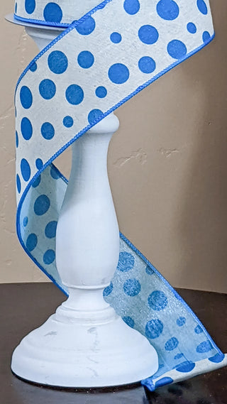 Blue Spring Polka Dots Ribbon