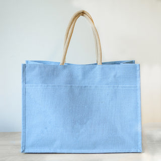 Jute Pocket Tote Palace Blue