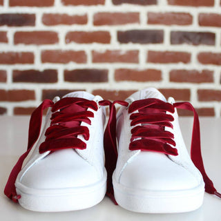 Burgundy Velvet Shoelaces