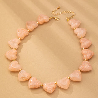 Large Heart Shaped Beaded Necklace