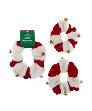 Red and White With Bells Dog Collars