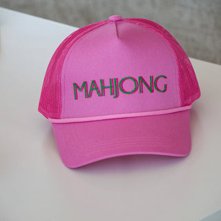 Pink Stitched Mahjong Hat
