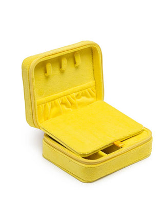 Velvet Jewelry Zip Case / Organizer - Bag of Chips - Yellow