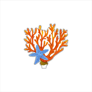 Starfish & Red Coral Acrylic Floral | LG