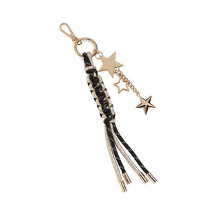 Starlet Bag Charm and Key Ring in Black and Gold