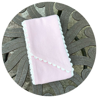 Color Cotton Pique Sash with Trim: Pink / 54 inches