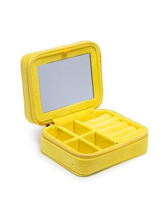 Velvet Jewelry Zip Case / Organizer - Bag of Chips - Yellow