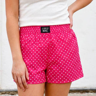 LULU MAC HOT PINK MINI POLKA DOT BOXER