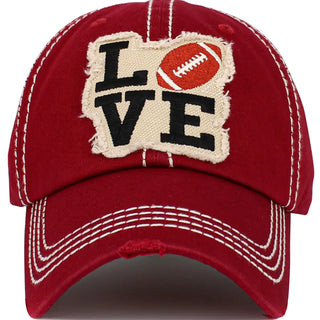 Love Football Washed Vintage Ballcap