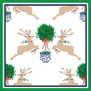 Reindeer Topiary Paper Coasters (Set of 20)