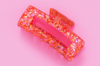 Red & Pink Confetti Claw clip