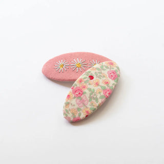 Embroidered Hair Snap Clips