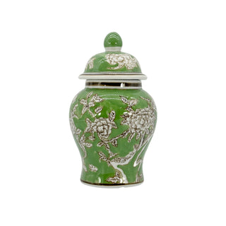 Small Chinoiserie Ceramic Decorative Tea & Ginger Jar 8"