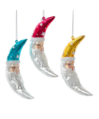 Glass Colorful Santa Crescent Moon Ornaments