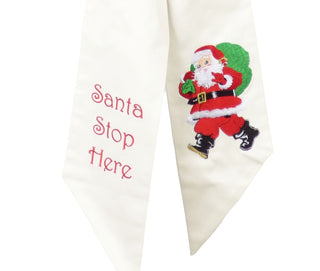 Wreath Sash: Santa Stops Here