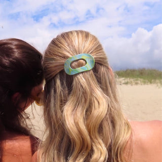 By the Sea Shore Small Flat Round Hair Clip