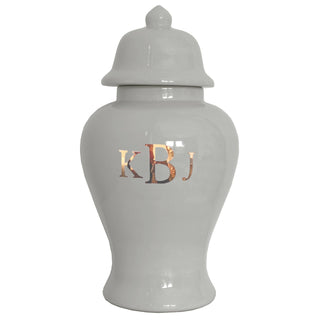Classic Monogram Ginger Jars in 17 Colors | Wholesale: White / Large