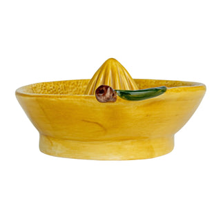 Hand-Painted Stoneware Lemon Shaped Juicer, Yellow