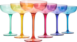 Colored Coupe Acylic Margarita Glasses Italian Style 15oz