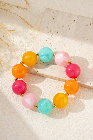 Marbled Resin Beaded Bracelet