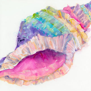 Colorful Conch Shell Stretched Canvas: 24" H x 24" W