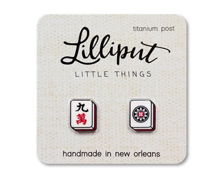 Mahjong Tile Earrings
