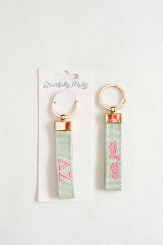 Delta Zeta Embroidered Keychain