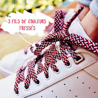 NAVY SHOELACES - RED