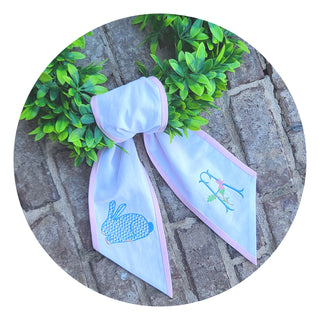 Two Color Linen Sash: Pink and white / 54 inch
