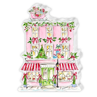 Pink Store Snow VillageLarge Acrylic Art