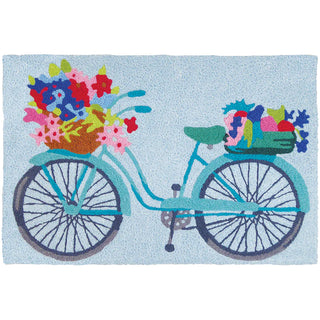 Flower Basket on a Bicycle Rug