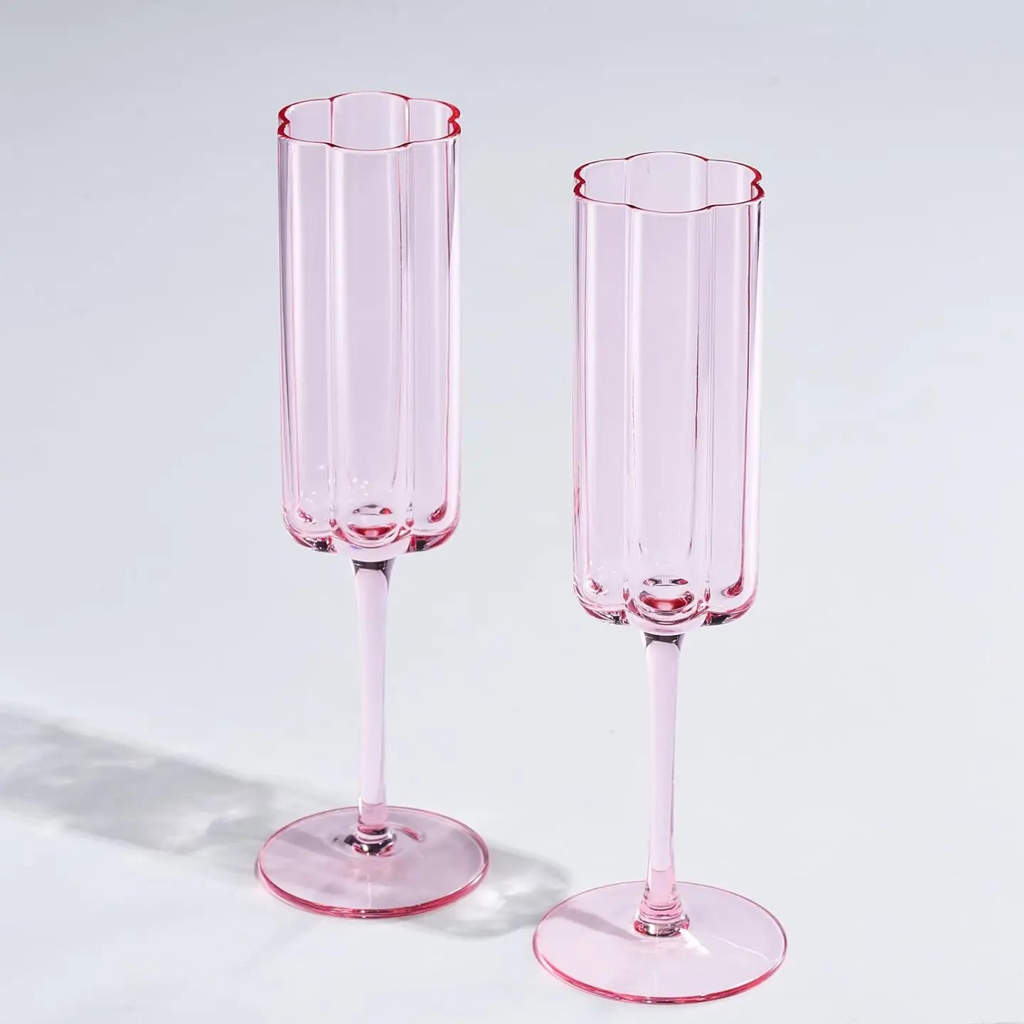 Flower Vintage Champagne Flute Glassware Set