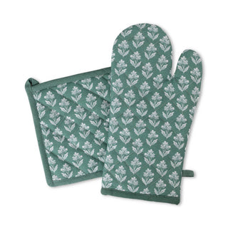 Forget Me Nots Oven Mitt + Pot Holder Set