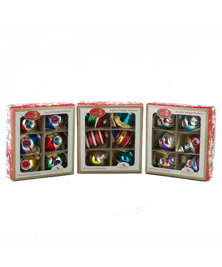 Early Years Glass Striped Reflector Ornaments