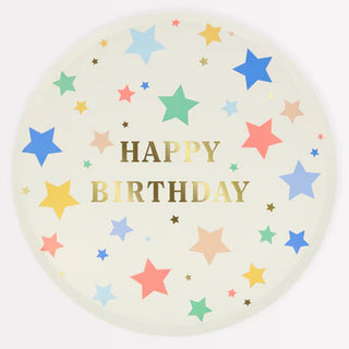 Happy Birthday Stars Dinner Plates (x8)
