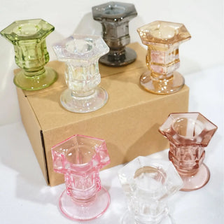 Taper Candle Glass Candlestick Holder