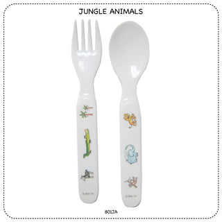 Jungle Animals Fork and Spoon Set