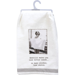 Exercise Makes You Better Naked Kitchen Towel
