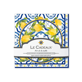 Palermo Cocktail Napkins & Double-Sided Coasters (Packs of 20) Gift Set