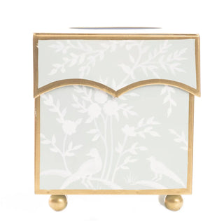 Pale Blue/White Scalloped Tissue Box