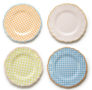 Gingham Garden Melamine Dinner Plates