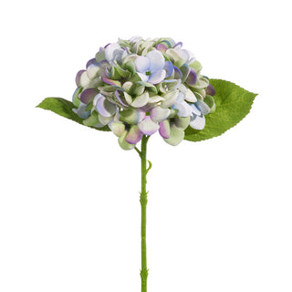 Real Touch Green and Purple Hydrangea Stem