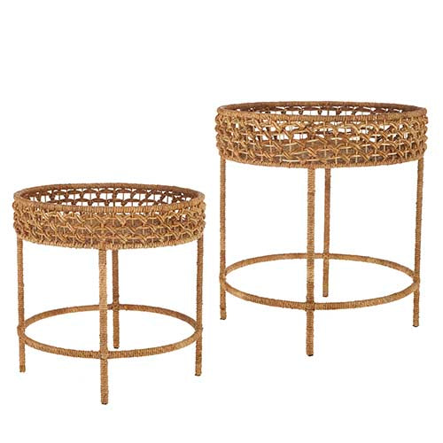 24" Woven Accent Table