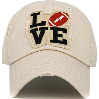 Love Football Washed Vintage Ballcap