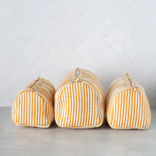 Cosmetic Bag Yellow Stripe, Set of 3