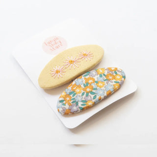 Embroidered Hair Snap Clips